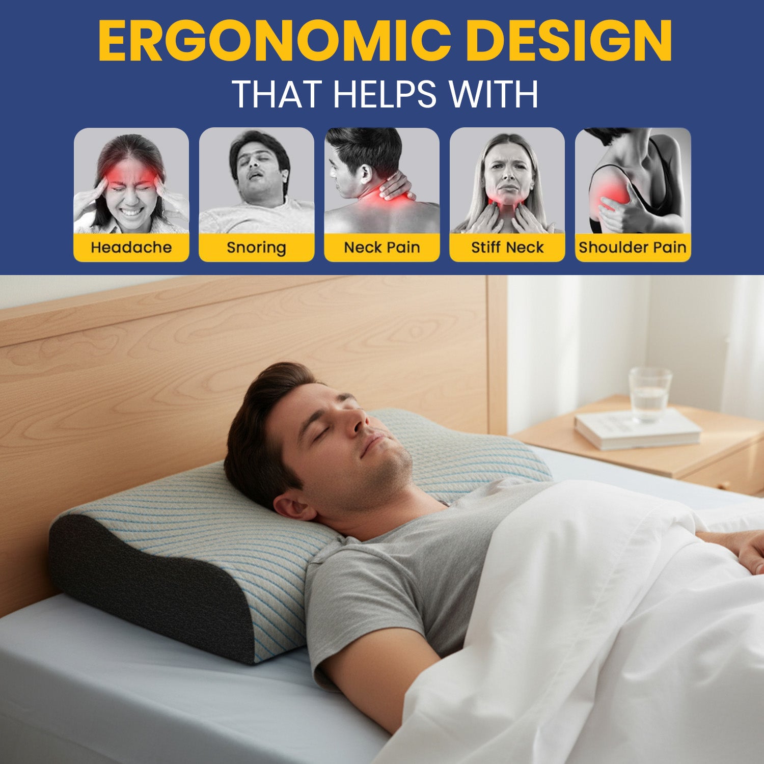 Savaro Pillow by Roma Puf | Restorative Memory Foam for Deep Sleep – Contour