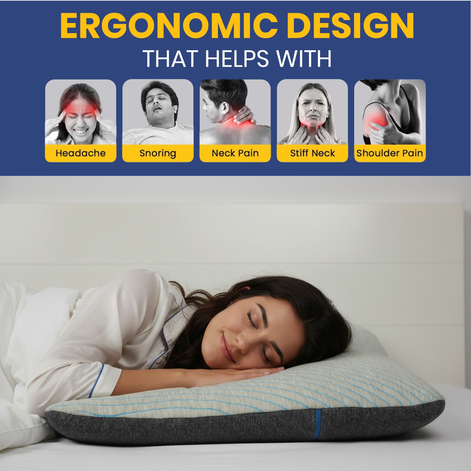 Savaro Pillow by Roma Puf | Restorative Memory Foam for Deep Sleep - Thin