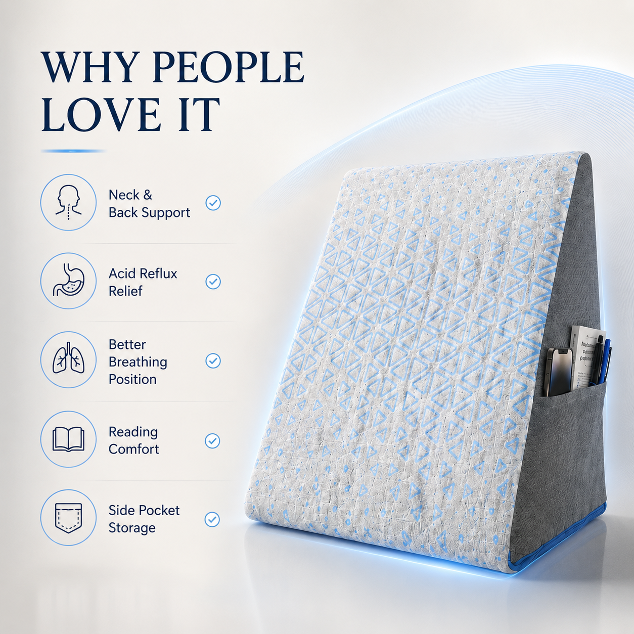 Memory Foam Loft Wedge Pillow
